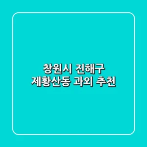 창원시 진해구 제황산동 과외 추천