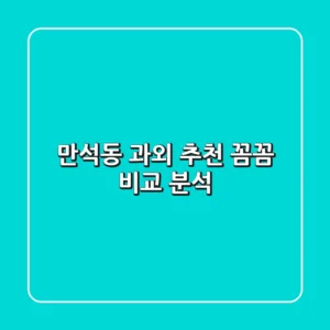 만석동 과외 추천: 꼼꼼 비교 분석