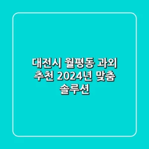 대전시 월평동 과외 추천 | 2024년 맞춤 솔루션