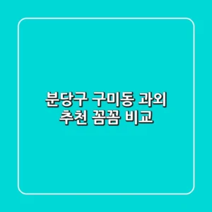 분당구 구미동 과외 추천: 꼼꼼 비교