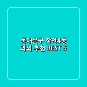 동대문구 장안4동 과외 추천 BEST 5
