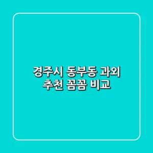 경주시 동부동 과외 추천: 꼼꼼 비교!
