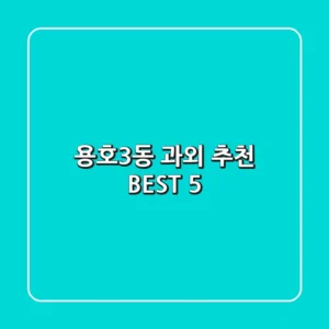 용호3동 과외 추천 BEST 5