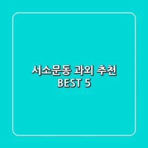 서소문동 과외 추천 BEST 5