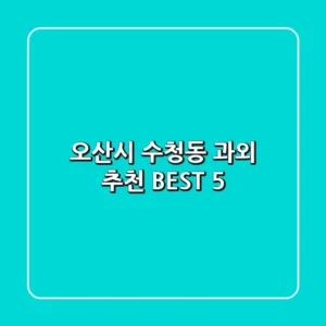 오산시 수청동 과외 추천 BEST 5