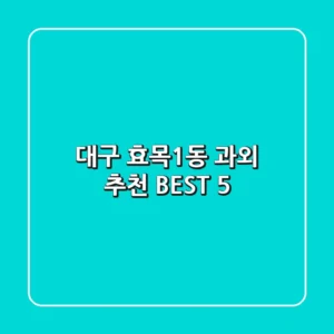 대구 효목1동 과외 추천 BEST 5