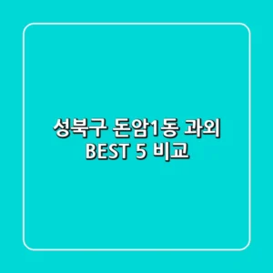 성북구 돈암1동 과외 BEST 5 비교