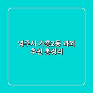 영주시 가흥2동 과외 추천 총정리