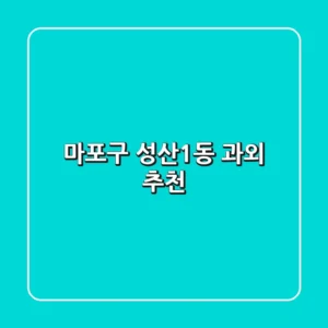 마포구 성산1동 과외 추천