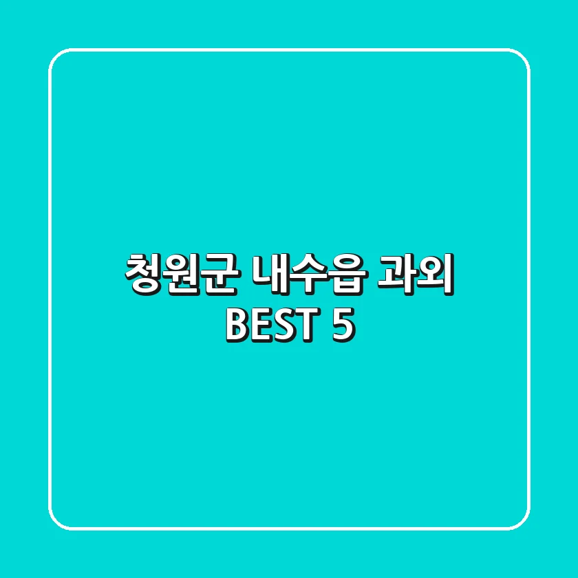 청원군 내수읍 과외 BEST 5