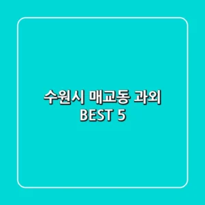 수원시 매교동 과외 BEST 5