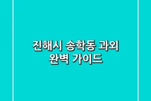 진해시 송학동 과외 완벽 가이드