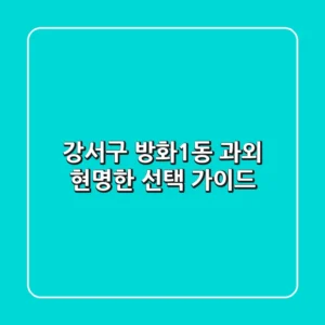 강서구 방화1동 과외, 현명한 선택 가이드