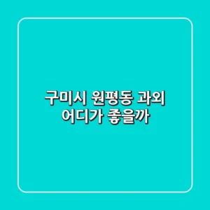 구미시 원평동 과외, 어디가 좋을까?