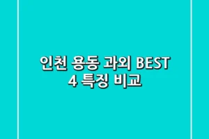 인천 용동 과외 BEST 4 특징 비교
