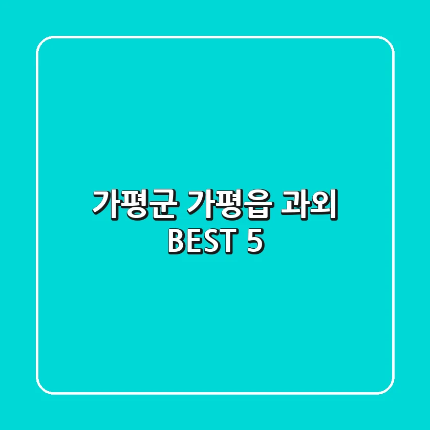 가평군 가평읍 과외 BEST 5