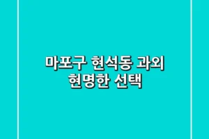 마포구 현석동 과외 현명한 선택