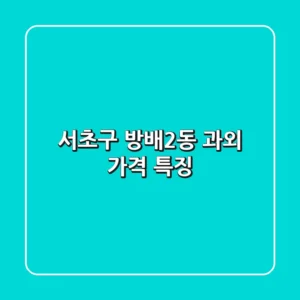 서초구 방배2동 과외: 가격, 특징