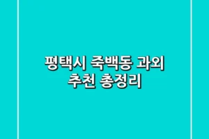 평택시 죽백동 과외 추천 총정리