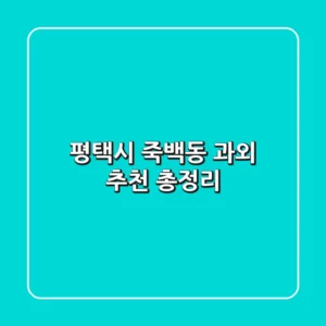 평택시 죽백동 과외 추천 총정리