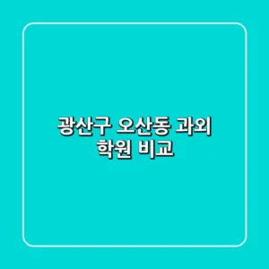 광산구 오산동 과외 학원 비교
