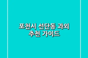 포천시 선단동 과외 추천 가이드