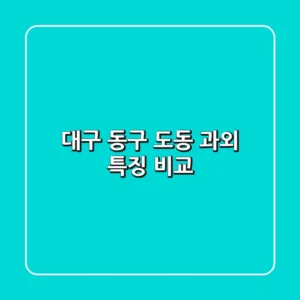 대구 동구 도동 과외: 특징 비교