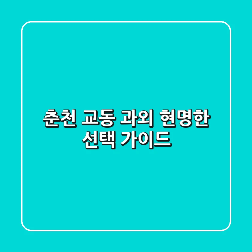 춘천 교동 과외, 현명한 선택 가이드