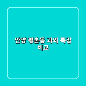 안양 평촌동 과외: 특징 비교