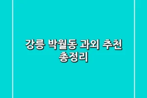 강릉 박월동 과외 추천 총정리