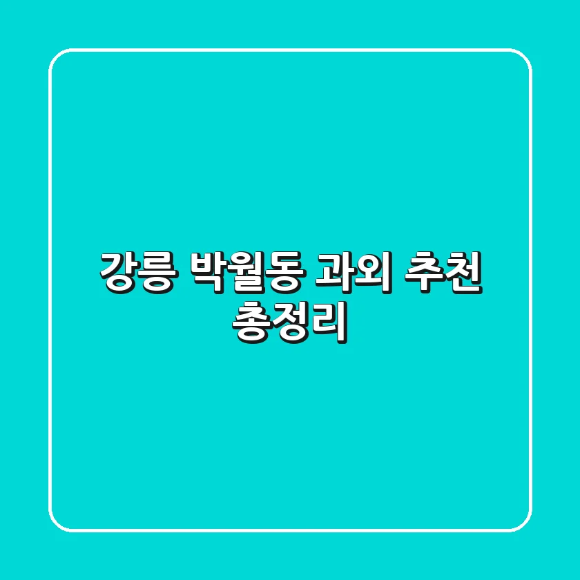 강릉 박월동 과외 추천 총정리