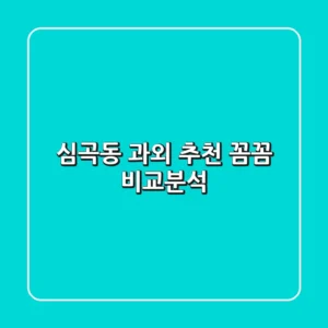 심곡동 과외 추천: 꼼꼼 비교분석