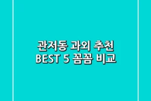 관저동 과외 추천 BEST 5: 꼼꼼 비교
