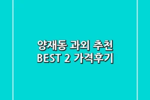 양재동 과외 추천 BEST 2 (가격/후기)