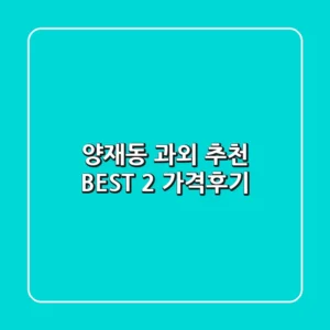 양재동 과외 추천 BEST 2 (가격/후기)
