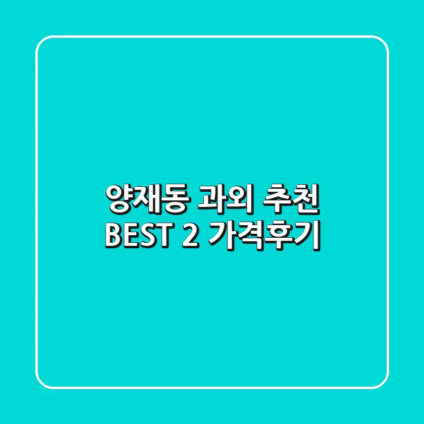 양재동 과외 추천 BEST 2 (가격/후기)