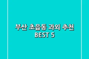 부산 초읍동 과외 추천 BEST 5