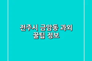 전주시 금암동 과외 꿀팁 정보