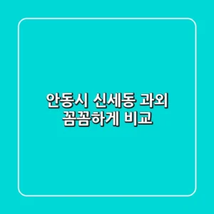 안동시 신세동 과외, 꼼꼼하게 비교!