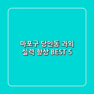 마포구 당인동 과외, 실력 향상 BEST 5