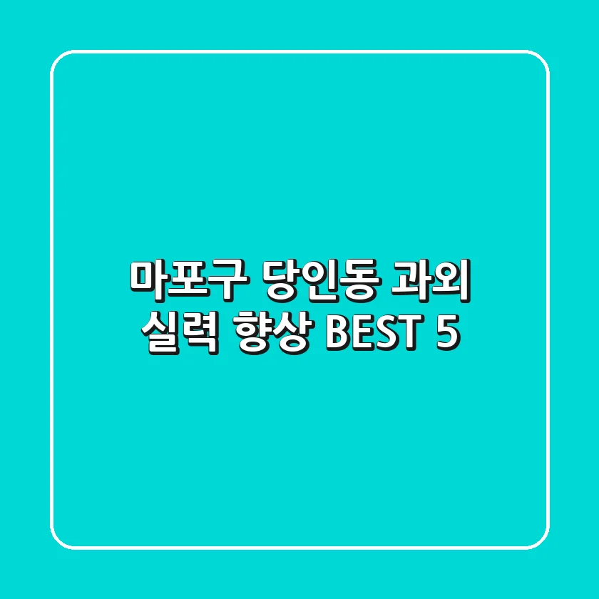 마포구 당인동 과외, 실력 향상 BEST 5