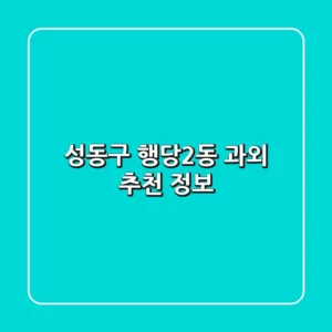 성동구 행당2동 과외 추천 정보