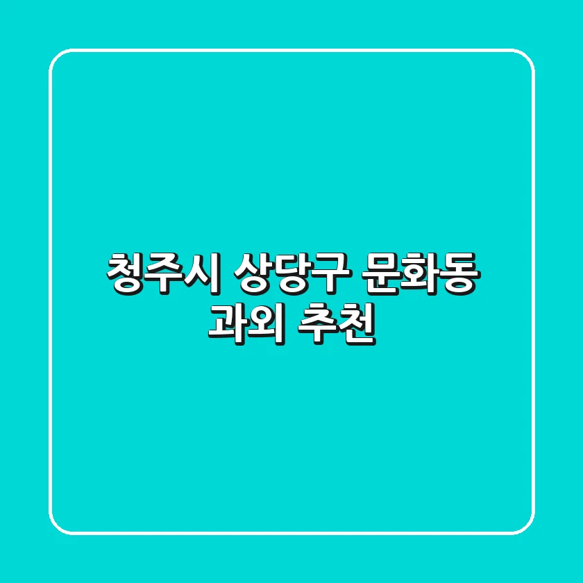 청주시 상당구 문화동 과외 추천