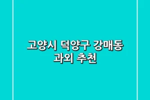 고양시 덕양구 강매동 과외 추천