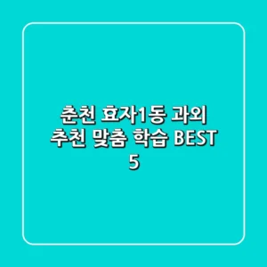 춘천 효자1동 과외 추천: 맞춤 학습 BEST 5