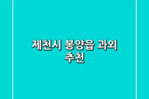 제천시 봉양읍 과외 추천