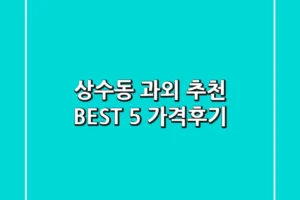 상수동 과외 추천 BEST 5 (가격/후기)