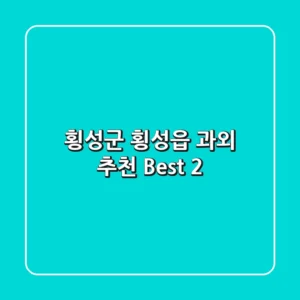 횡성군 횡성읍 과외 추천 Best 2
