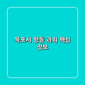 목포시 항동 과외 핵심 정보