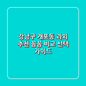 강남구 개포동 과외 추천 | 꼼꼼 비교 & 선택 가이드